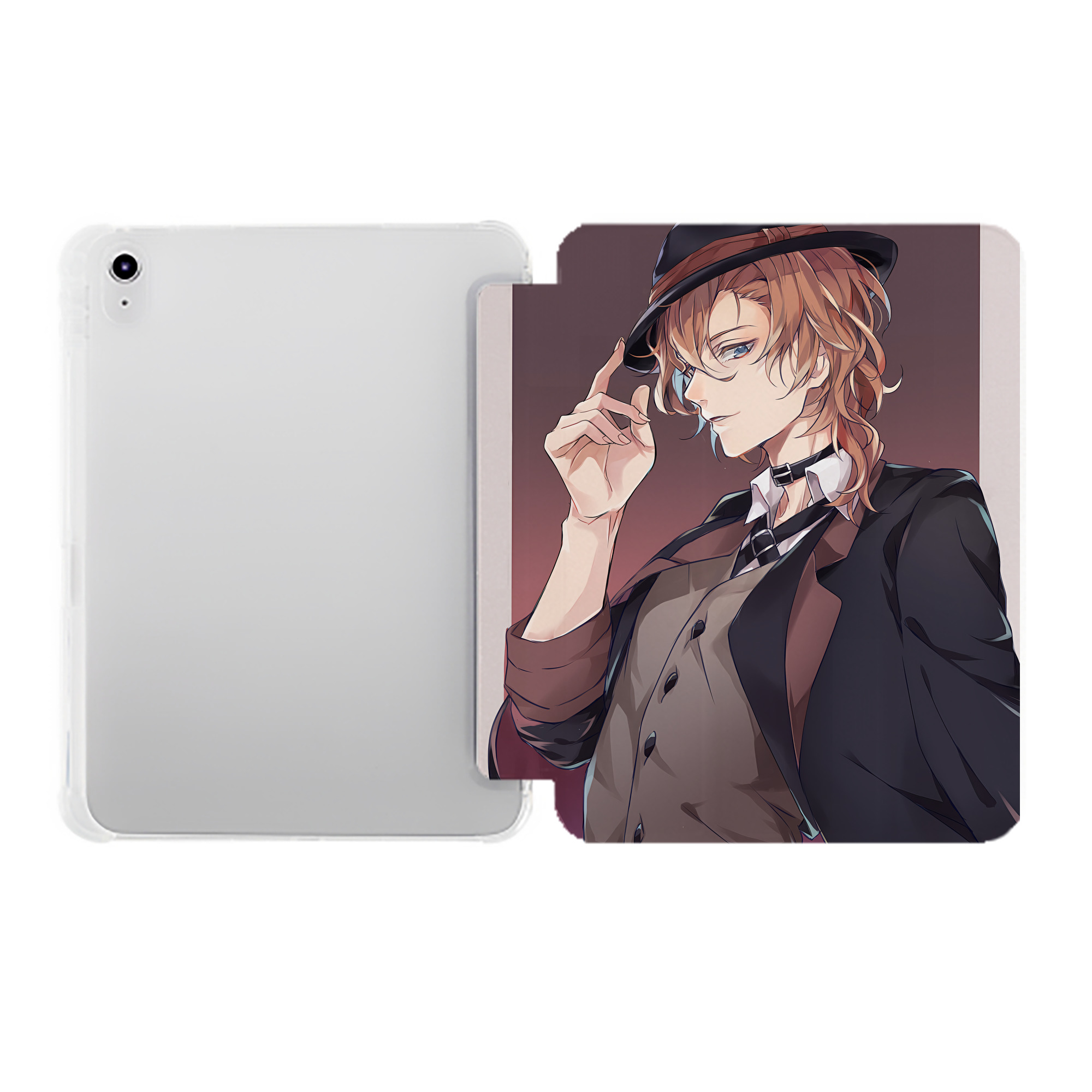 （画像用） 文豪ストレイドッグス Bungo Stray Dogs IPad ケース ペン収納付き 三つ折りスタンド PUレザー×シリコン 対応機種9.5/10.5/10.9インチ